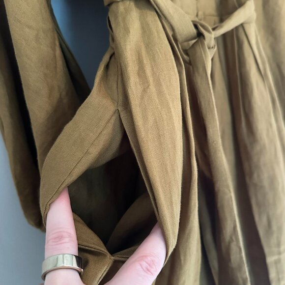 Banana Republic Balloon Sleeve Mini A-Line Dress Swing Boho 100% Linen -  NWT - 6 - mordernwear.com